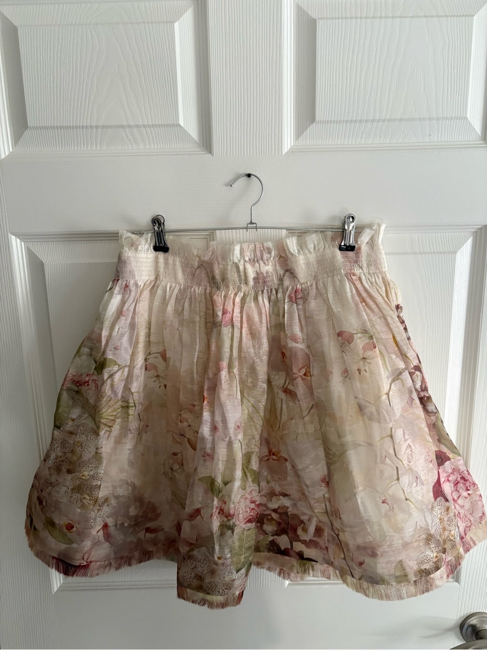 Zimmermann Dancer Floral Ruffle-Trim Flip Mini Skirt